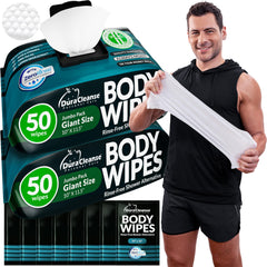 Dura Cleanse paquete frontal mostrando 100 toallitas y diseño resistente