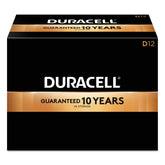 Duracell Coppertop D pack de 12 vista frontal mostrando embalaje claro y cantidad