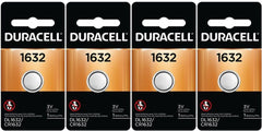 Duracell DL1632 frontal del paquete mostrando 4 pilas y su marca, garantía de autenticidad