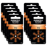 Duracell frontal del pack de 60 pilas 312 mostrando cantidad y marca