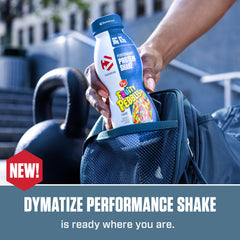 Dymatize textura cremosa del batido resaltando sabor y mezcla proteica