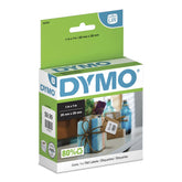 DYMO etiquetas cuadradas frontal del rollo mostrando cantidad y tamaño