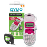 DYMO LetraTag frontal rosa mostrando diseño compacto y atractivo