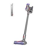 Dyson V8 frente mostrando diseño y portabilidad para limpieza rápida