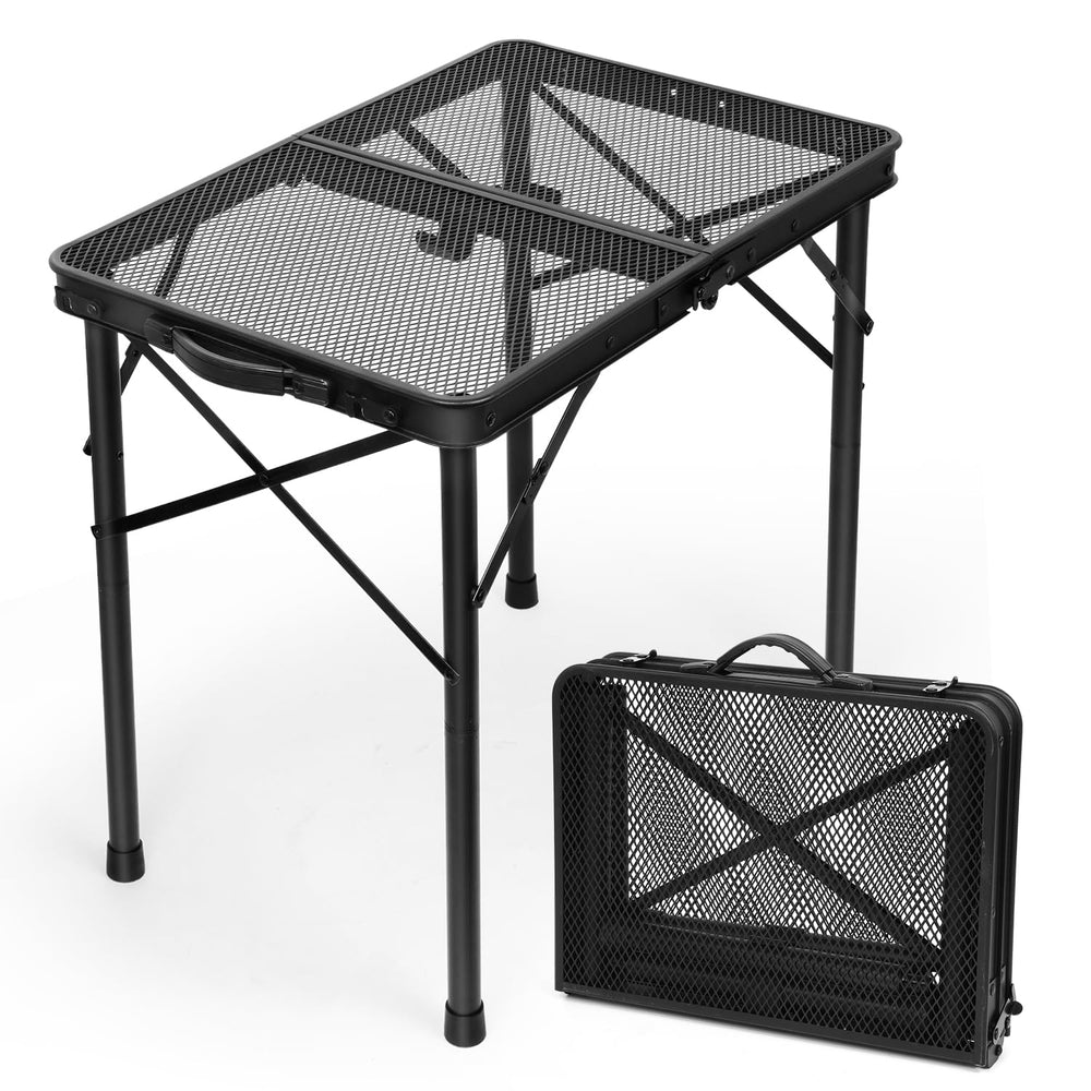 E EASTSTORM front view showing full tabletop and sturdy frame benefit portability