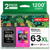 E-Z Ink frente del empaque mostrando el combo 63XL y 63, fácil identificación