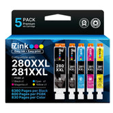 E-Z Ink frontal paquete TR8620a 281 mostrando cartuchos y ahorro
