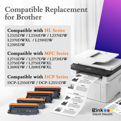 E-Z Ink TN760 close-up del chip del cartucho que asegura reconocimiento por Brother
