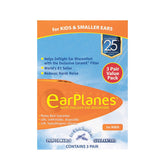 EarPlanes empaque frontal mostrando 3 pares y valor añadido