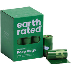 Earth Rated rollo frontal mostrando etiqueta lavanda y cantidad 270 para fácil identificación