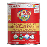 Earth's Best lata frontal 32 oz mostrando diseño y beneficio nutricional