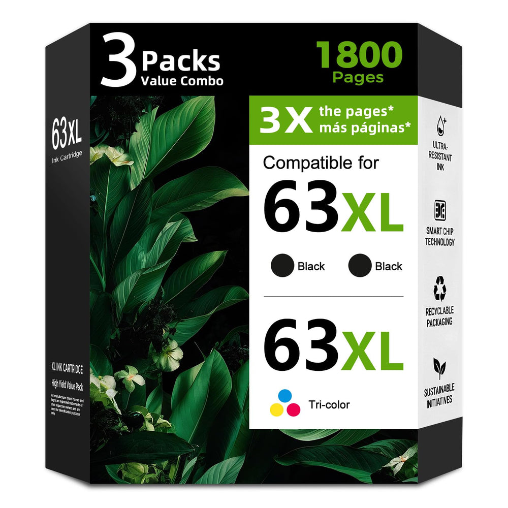 Eco Victor front packaging showing 63XL 3-pack and clear compatibility benefits