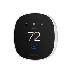 ecobee termostato frontal mostrando la pantalla táctil y control claro