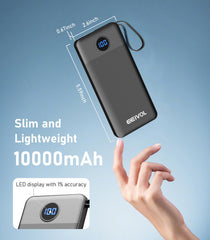 EEIVOL power bank en mano destacando tamaño ligero y fácil transporte