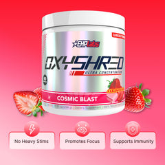 EHP Labs etiqueta OxyShred detalle ingredientes clave y transparencias
