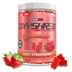 EHP Labs gomitas OxyShred frente mostrando envase y beneficio energía limpia