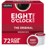 Eight O'Clock Coffee frente del envase 72 cápsulas, conveniencia y ahorro