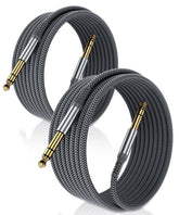 Elebase vista frontal del paquete doble de cables TRS, durabilidad