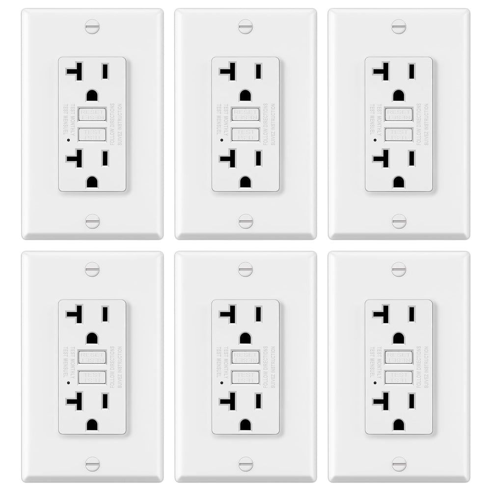ELECTECK vista frontal del paquete seis GFCI con beneficio de protección múltiple