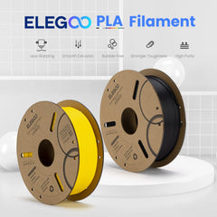 ELEGOO filamento PLA marrón primer plano de la textura, garantiza extrusión uniforme