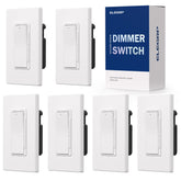 ELEGRP dimmer frontal mostrando el interruptor y beneficio de control preciso