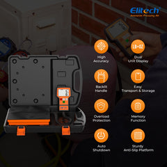 Elitech LMC-100F textura metálica mostrando construcción robusta y durabilidad