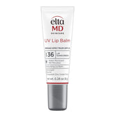 EltaMD frente del tubo de bálsamo labial mostrando el envase y SPF 30, protección visible