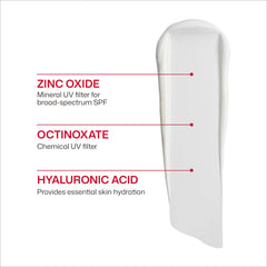 EltaMD ingredientes activos óxido de zinc y ácido hialurónico visibles