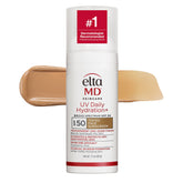 EltaMD envase frontal de UV Daily Hydration+ con apariencia profesional y práctico
