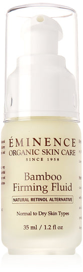 Eminence Bamboo Firming Fluid frasco frontal mostrando etiqueta y tamaño