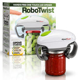 EMSON Robotwist vista frontal mostrando botón y diseño compacto, facilita abrir frascos