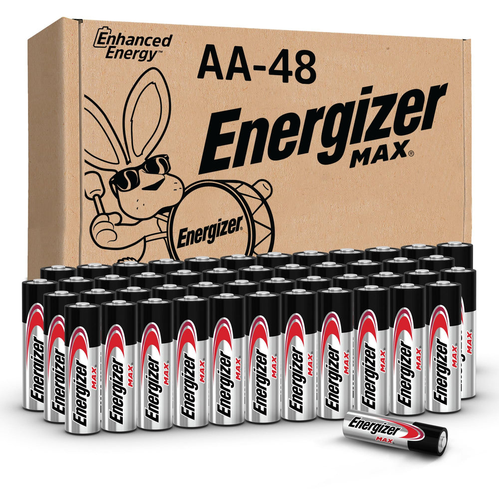 Energizer front packaging showing 48-pack and value