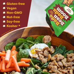 Enlightened opened bag with beans in hand for easy portability