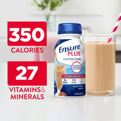 Persona llevando Ensure Plus Butter Pecan para nutrición en movimiento