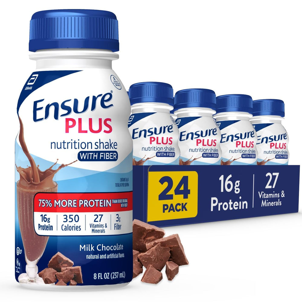 Ensure botella frente del empaque mostrando marca y sabor milk chocolate, opción práctica