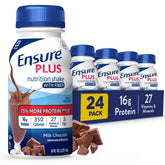 Ensure botella frente del empaque mostrando marca y sabor milk chocolate, opción práctica