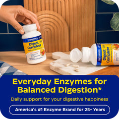 polvo finamente pulverizado de Enzymedica Digest Complete que sugiere disolución rápida