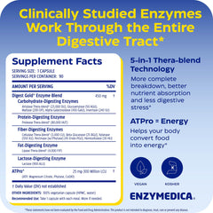 Enzymedica Digest Gold cápsulas abiertas detalle de contenido y forma
