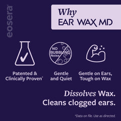 eosera Ear Wax MD aplicación en oreja con mano adulta para uso doméstico