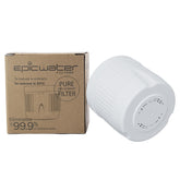 Epic Water Filters cartucho frente y empaque mostrando compatibilidad y confianza