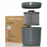 Epic Water Filters filtro Nano XP frontal mostrando diseño y ajuste seguro