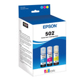 Epson botella 502 frontal mostrando el pack color y ahorro