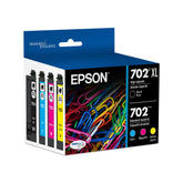 Epson cartuchos 702 frontal mostrando paquete y beneficio de resistencia