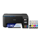 Epson ET-2400 frontal mostrando diseño compacto y panel de control, ahorro de espacio