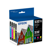 Epson paquete frontal T232XL-BCS mostrando cartuchos y beneficio calidad