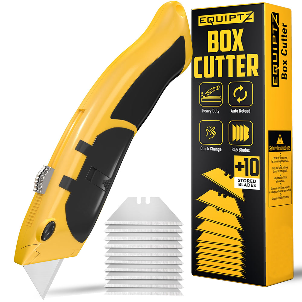 EQUIPTZ vista frontal del cutter Auto Reload con depósito de hojas lista para trabajo