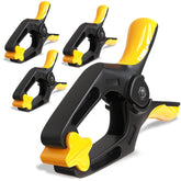 EQUIPTZ vista frontal del pack de 4 pinzas con agarres de goma, sujeción segura