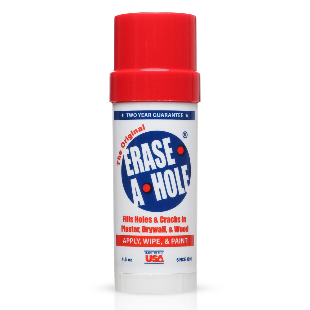 Erase-A-Hole envase frontal mostrando aplicador giratorio y facilidad de uso