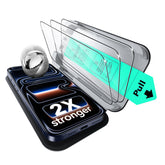 ESR frente del paquete con protectores para iPhone 17 Pro Max mostrando la marca y beneficio de repuesto