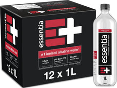 Essentia frente pack de 12 botellas 1L mostrando conveniencia